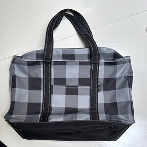 Plaid Black and Gray Tote Bag